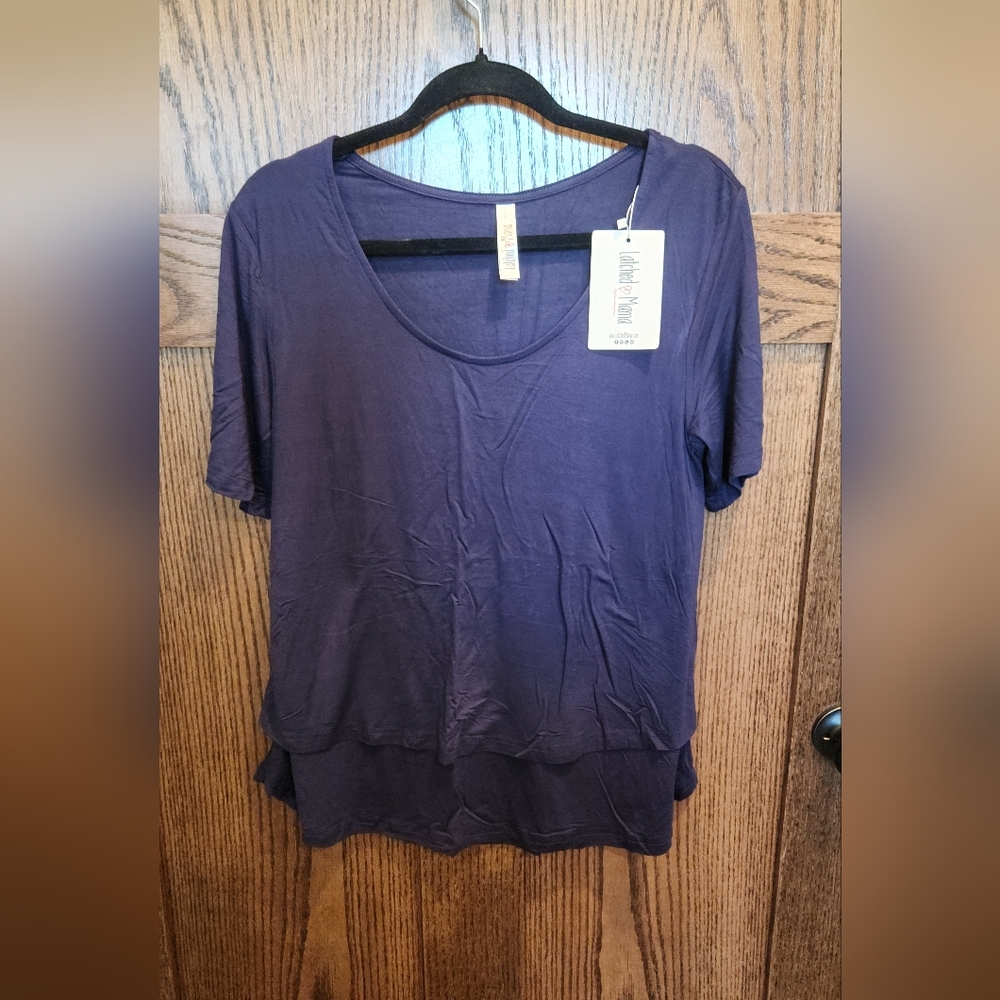 Latched Mama Navy Blue Swing Tee